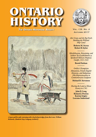2017 Autumn Ontario History Journal - Cover