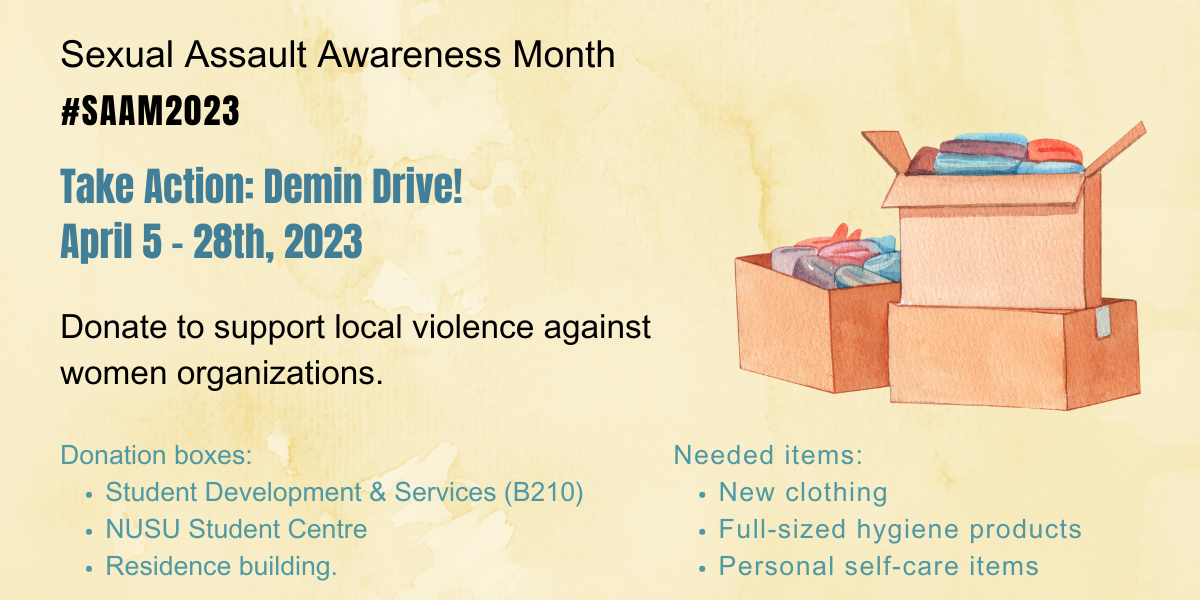 Collecting donations for violence against women ogranizations in our community.