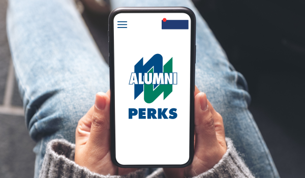 Alumni Perks app on a phone screen