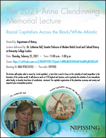 2021 Anne Clendinning Memorial Lecture poster