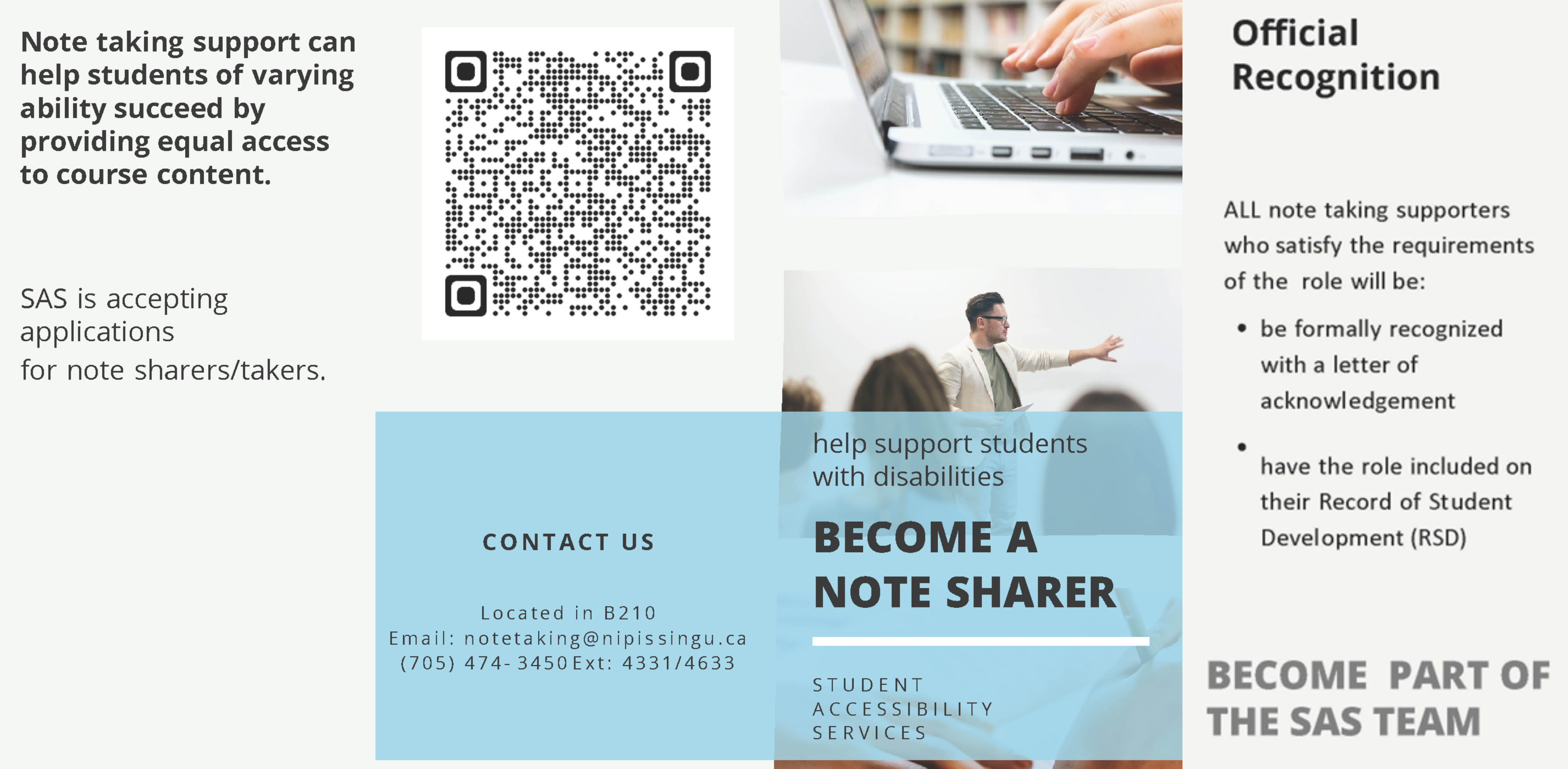 Become a Note Sharer. Contact notetaking@nipissingu.ca