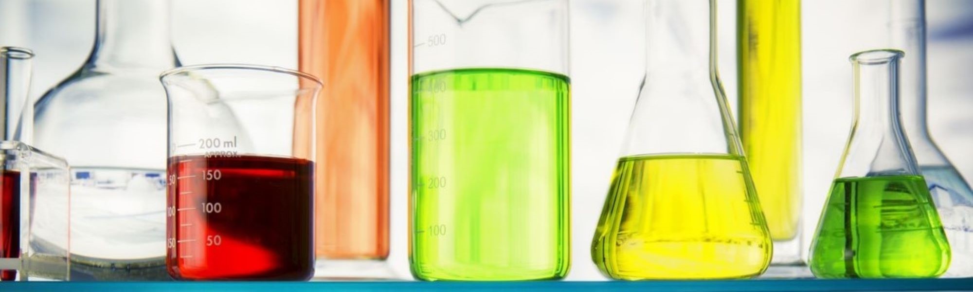 Image of laboratory vials and chemicals