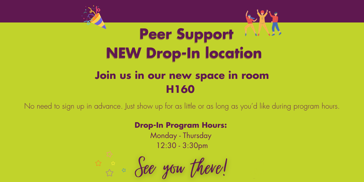 Peer Support drop-in located in H160 