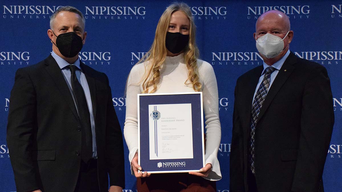 Kristen Jackson with President and Chancellor
