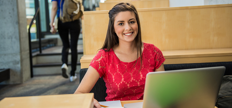 student with laptop