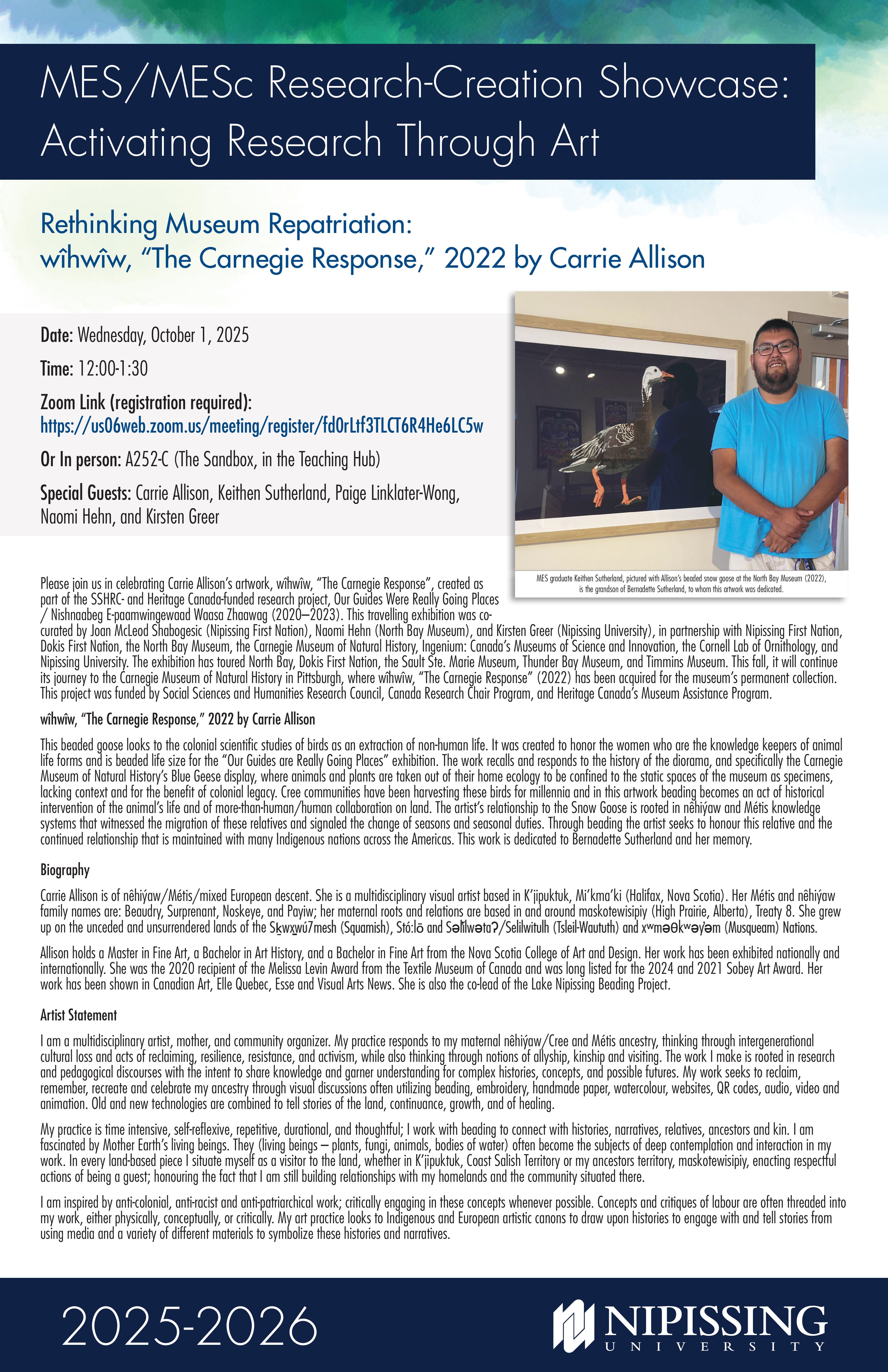 MES/MESc Research-Creation Showcase - poster