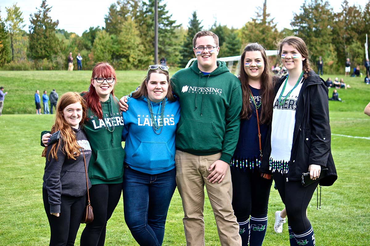 Students at homecoming