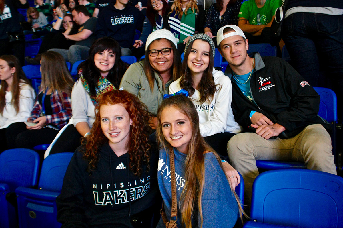 People at Hockey game