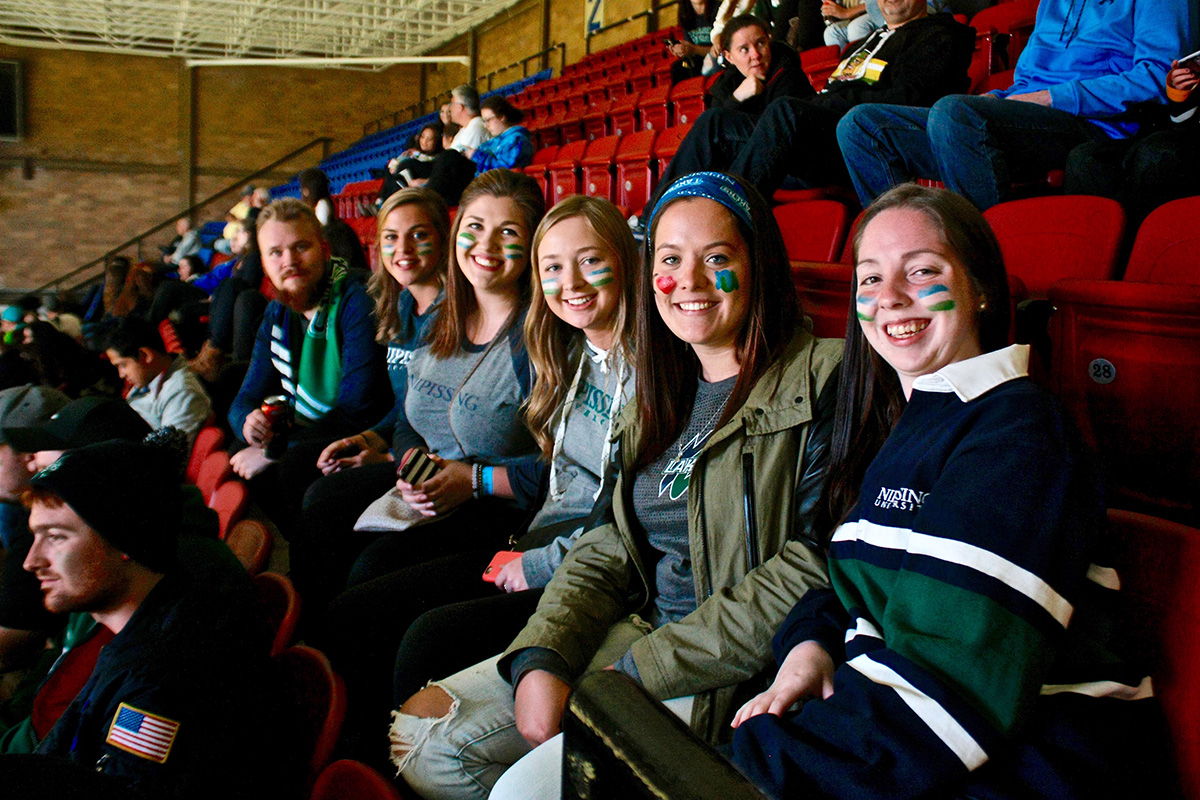 Hockey game crowd