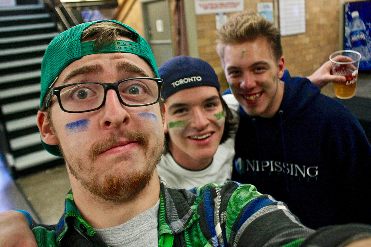 People at Hockey game