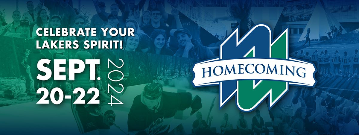 Homecoming Image collage with dates and logo