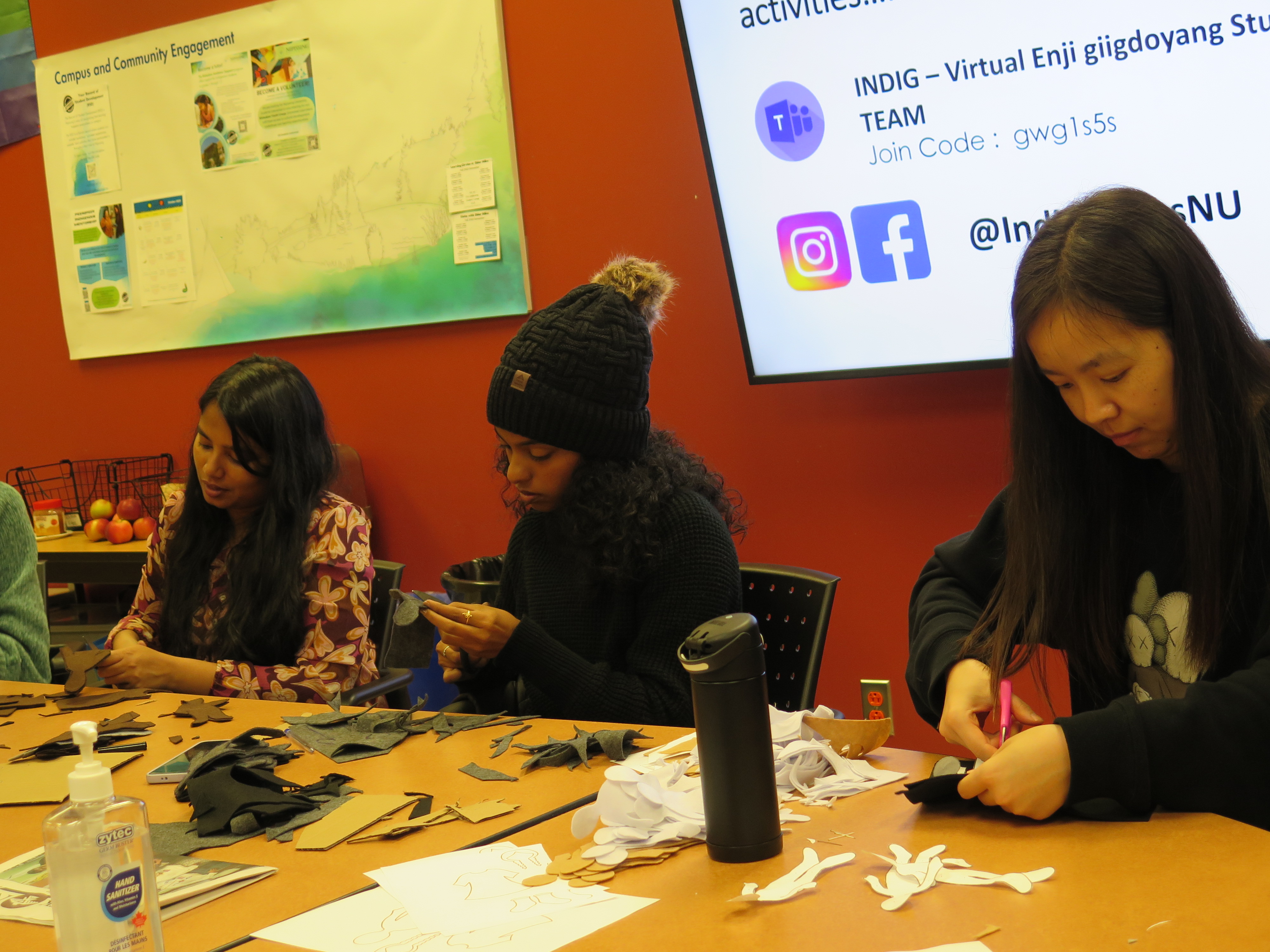 INDG 3106 Indigenous Health & Wellbeing class in November 2023 - students participating in a community service learning assignment; making Faceless Dolls as a fundraiser for Amelia Rising and to raise awareness about the health impacts of violence on Indigenous communities