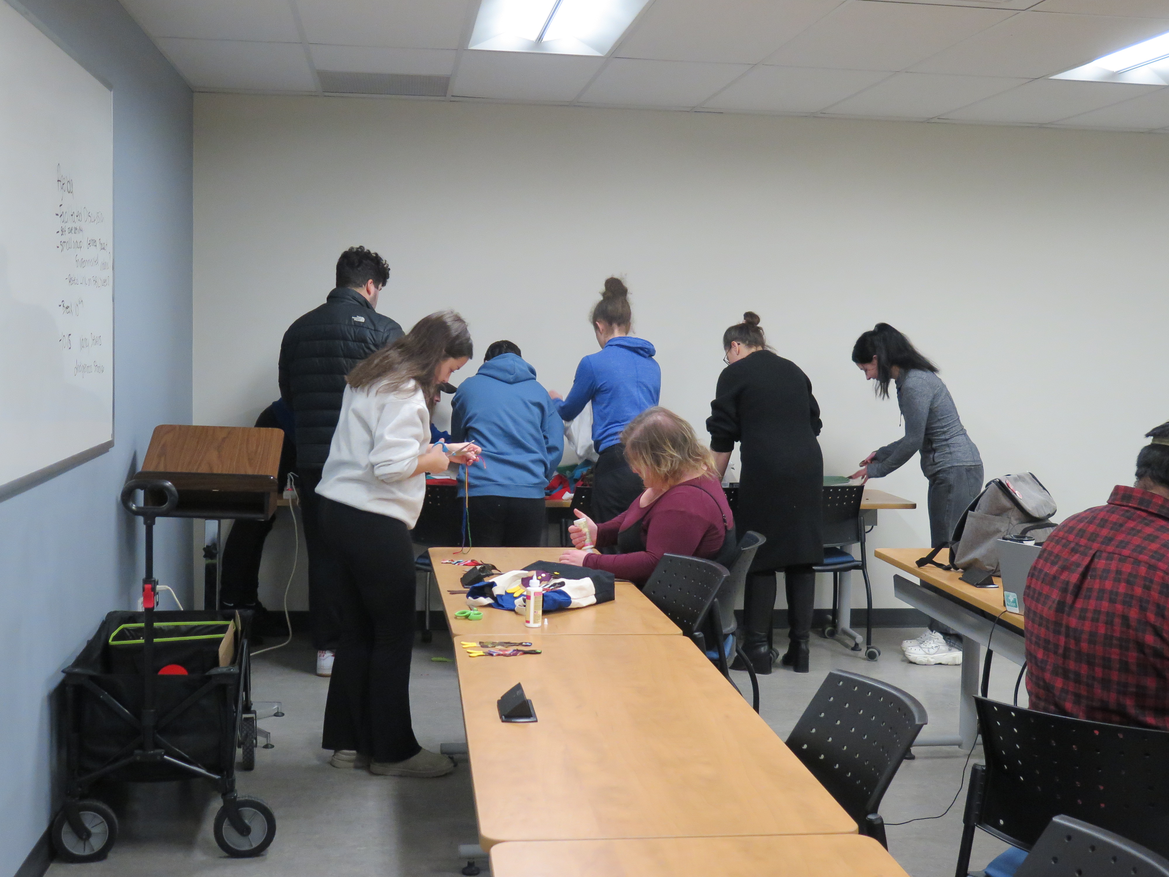 INDG 3106 Indigenous Health & Wellbeing class in November 2023 - students participating in a community service learning assignment; making Faceless Dolls as a fundraiser for Amelia Rising and to raise awareness about the health impacts of violence on Indigenous communities