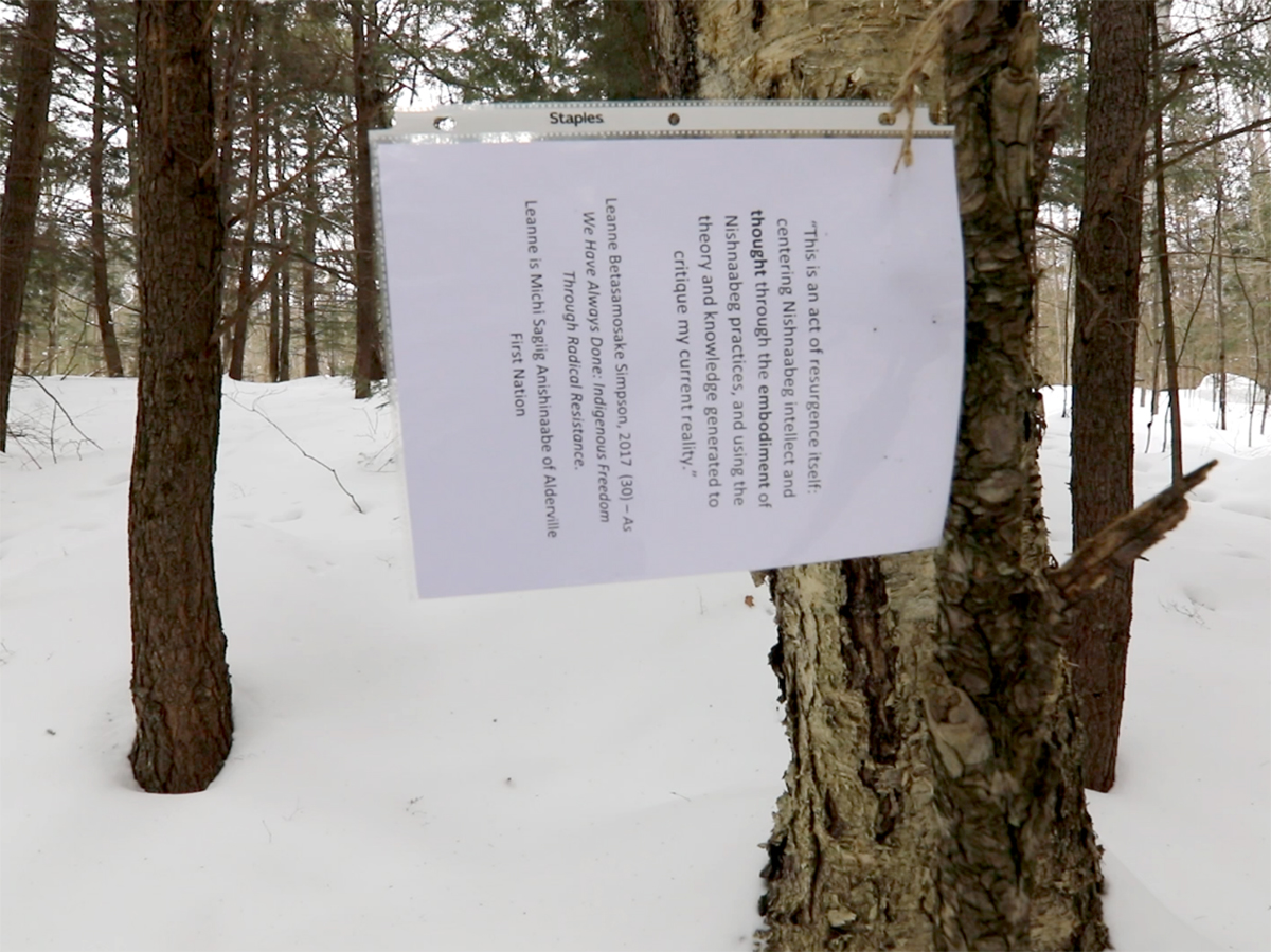 INDG 4606 Indigenous Mobilization and Resistance: In February 2023, the class organized a scavenger hunt and campfire on the trails to celebrate Indigenous mobilization and resistance in relation to wellbeing, knowledge and place.