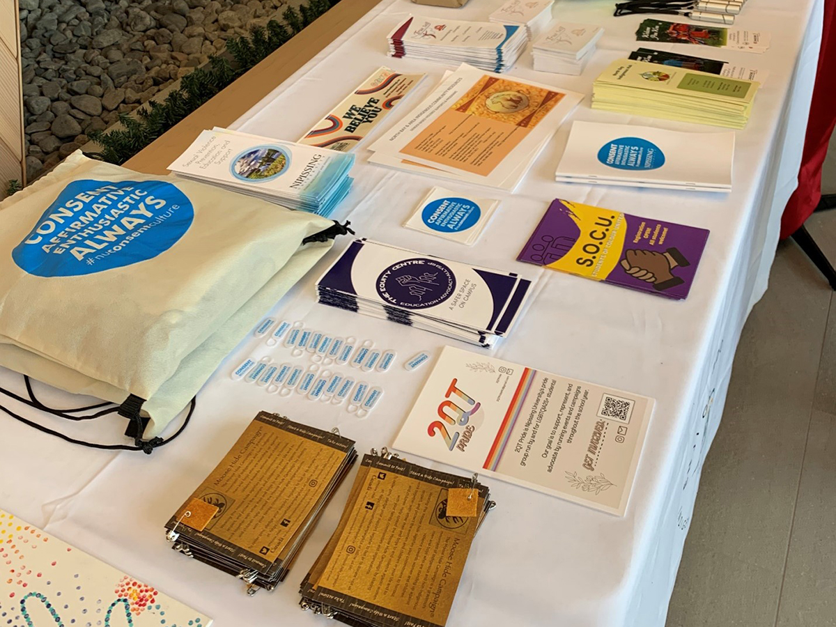 Putting theory into action: INDG 3106 Indigenous Health and Wellness students created an awareness-raising event and donation drive as part of the 16 Days of Activism Against Gender-Based Violence November 28, 2022.
