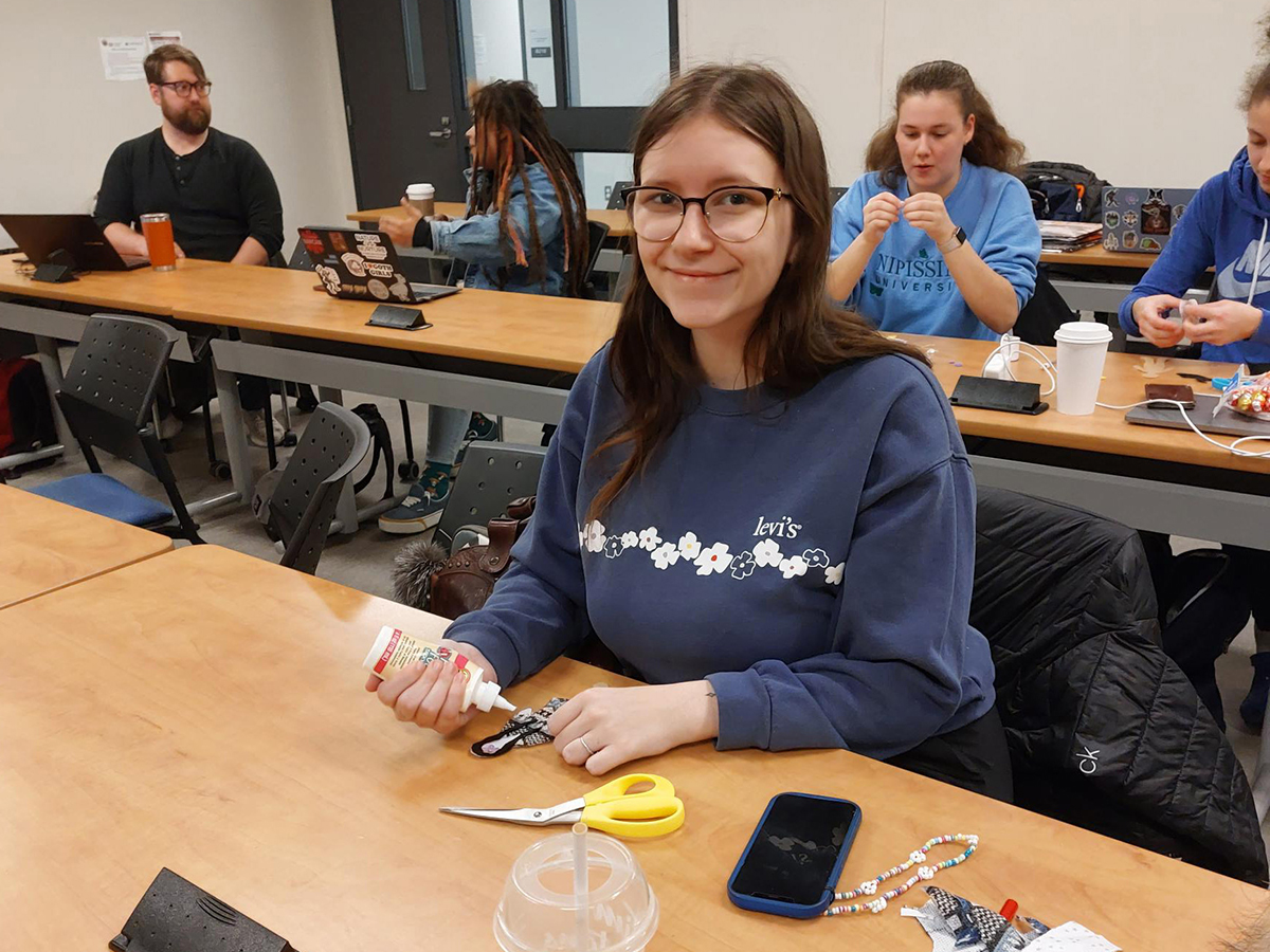 INDG 3106 Indigenous Health & Wellbeing class in November 2023 - students participating in a community service learning assignment; making Faceless Dolls as a fundraiser for Amelia Rising and to raise awareness about the health impacts of violence on Indigenous communities