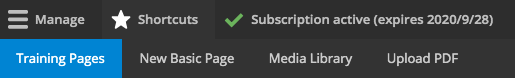 Admin toolbar - group pages