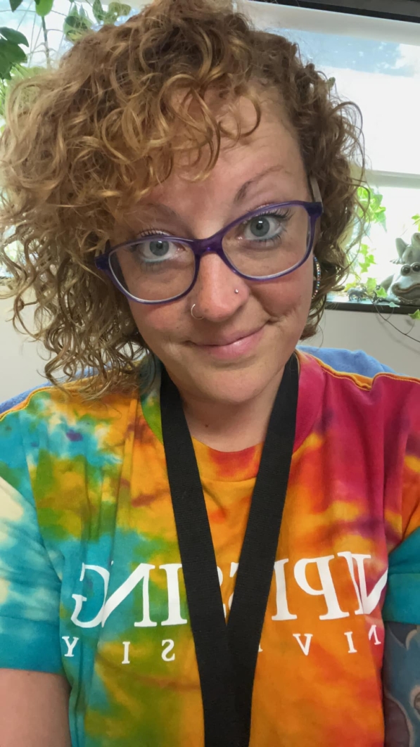 Image of girl in tie dye shirt