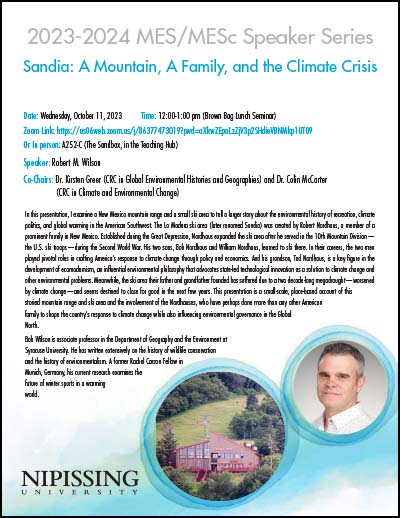 MES/MESc Speaker Series 2023-2024 Oct poster