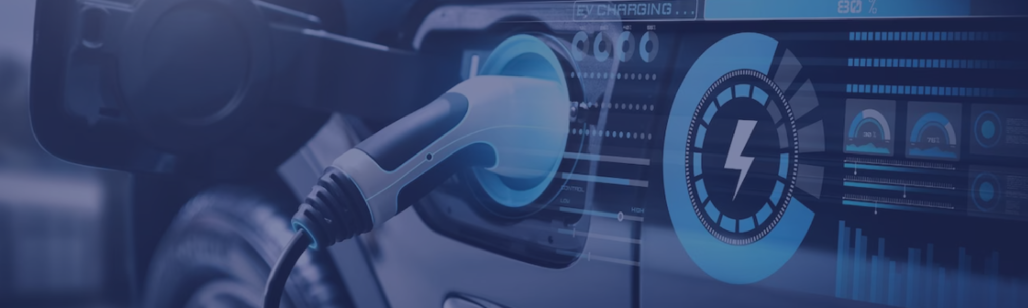 Composite image of electric vehicle charging