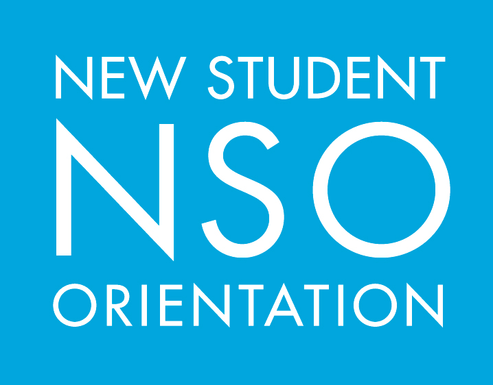 Light blue background with white text on top that reads NEW STUDENT NSO ORIENTATION