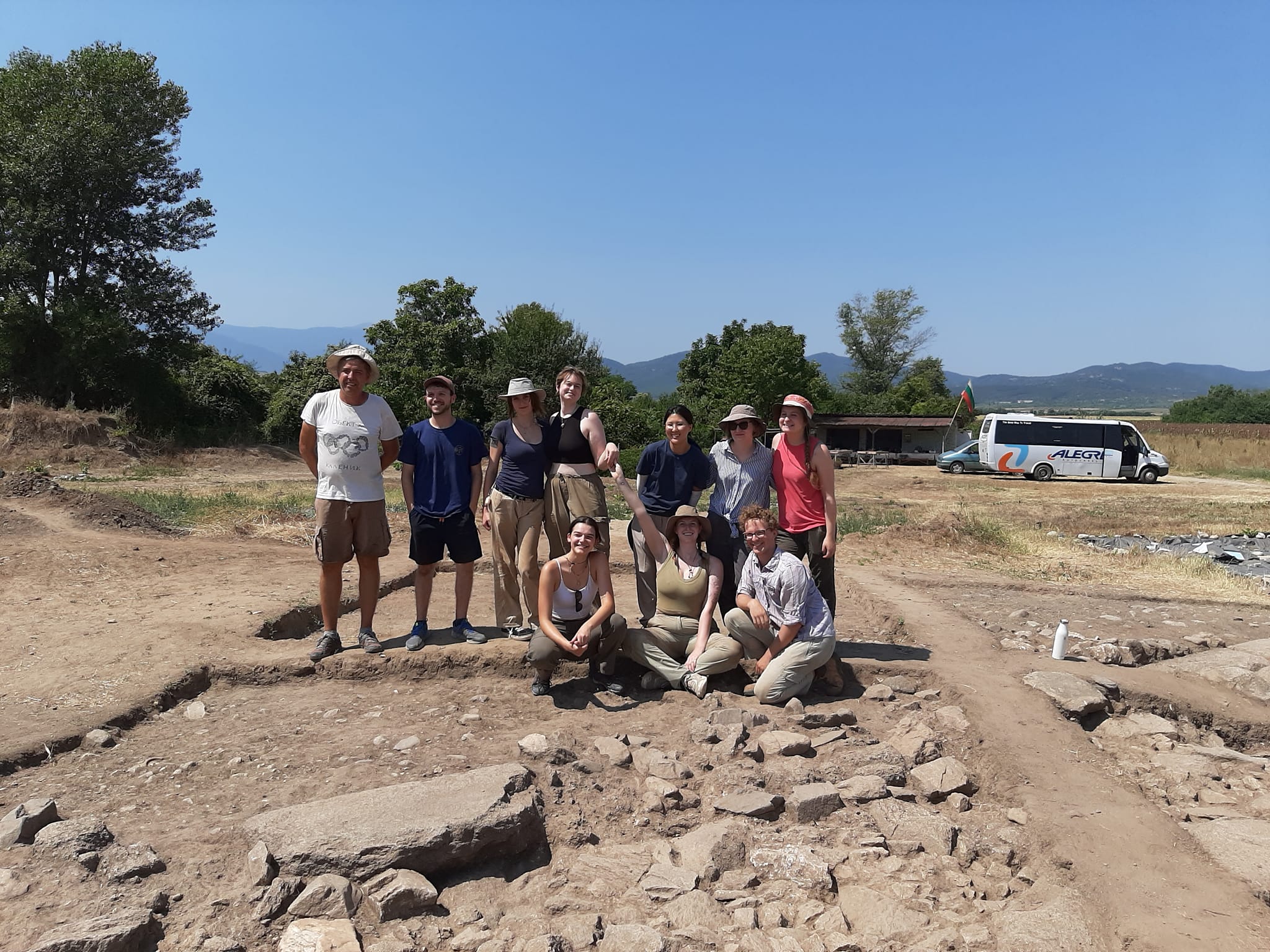 Nipissing Ancient Studies student, Gabrielle Leboeuf, and her dig section team at Emporion Pistiors