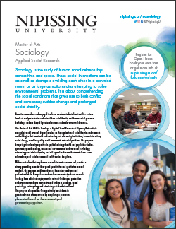 Master of Arts in Sociology program brochure cover