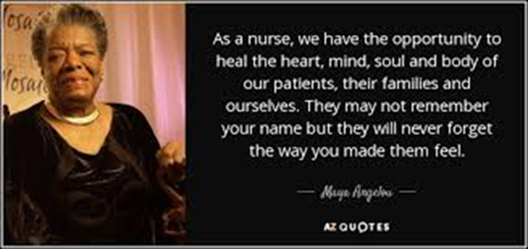 Maya Angelou quote on nursing