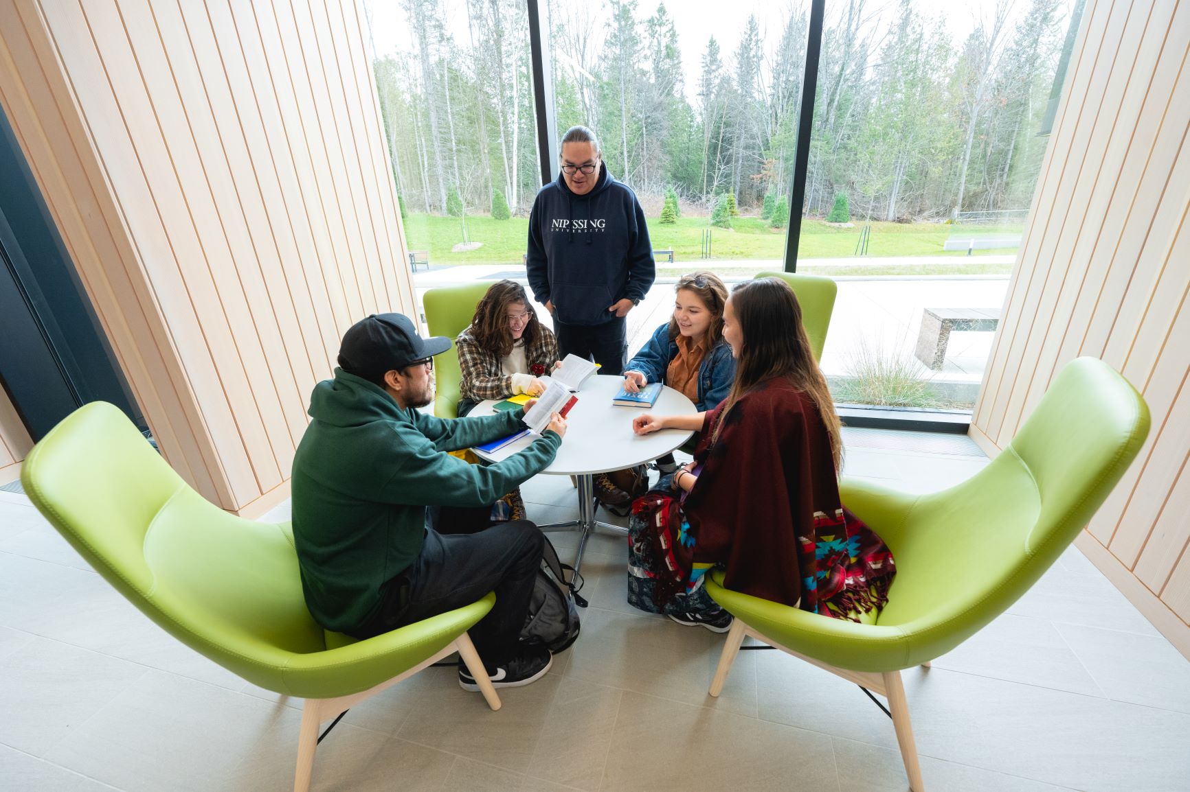 Students in study nook