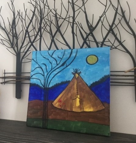 INDG 2007 Land-as-Home and Indigenous Wellbeing: The class also organized a fundraiser event and donation drive for Suswin Village, a transition residence for Indigenous men experiencing homelessness in the region. The event – a paint night fundraiser with local Anishinaabe artist Jules Armstrong as the facilitator – was held in person and online. We had people participating from across the province.