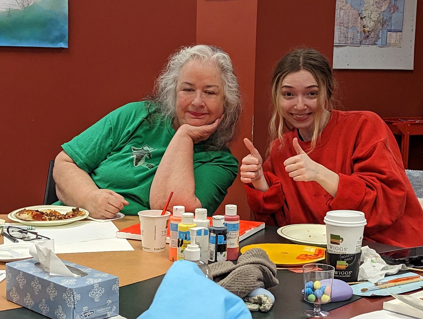 INDG 2907 Indigenous Philosophy – Bimaadsiwin: The class in the Winter 2023 semester created a storybook walk that has been on display in the Library. The students got together to create art that expresses different Indigenous values.