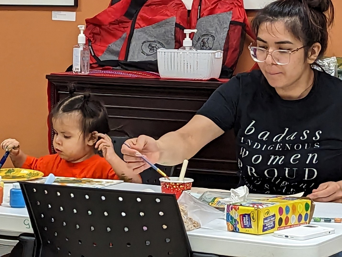 INDG 2907 Indigenous Philosophy – Bimaadsiwin: The class in the Winter 2023 semester created a storybook walk that has been on display in the Library. The students got together to create art that expresses different Indigenous values.
