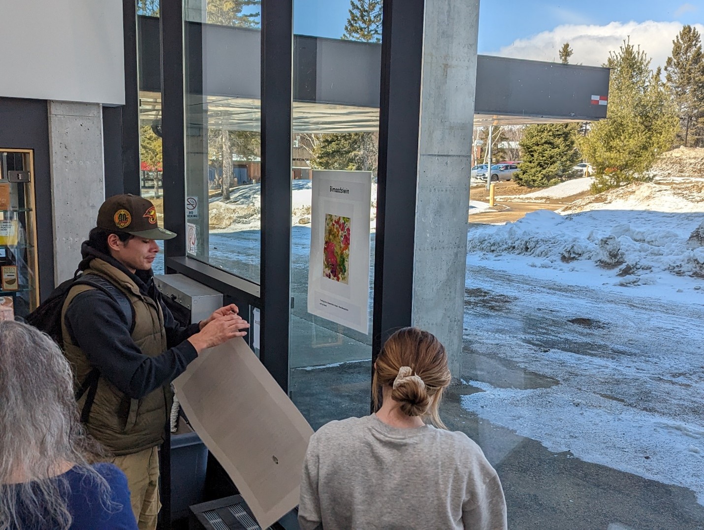 INDG 2907 Indigenous Philosophy – Bimaadsiwin: The class in the Winter 2023 semester created a storybook walk that has been on display in the Library. The students got together to create art that expresses different Indigenous values.
