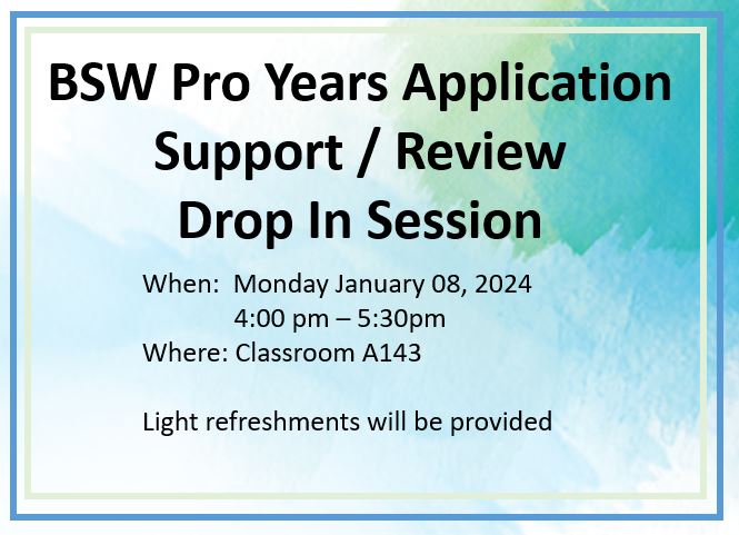 BSW Professional Years Application Support and Review Drop In Session