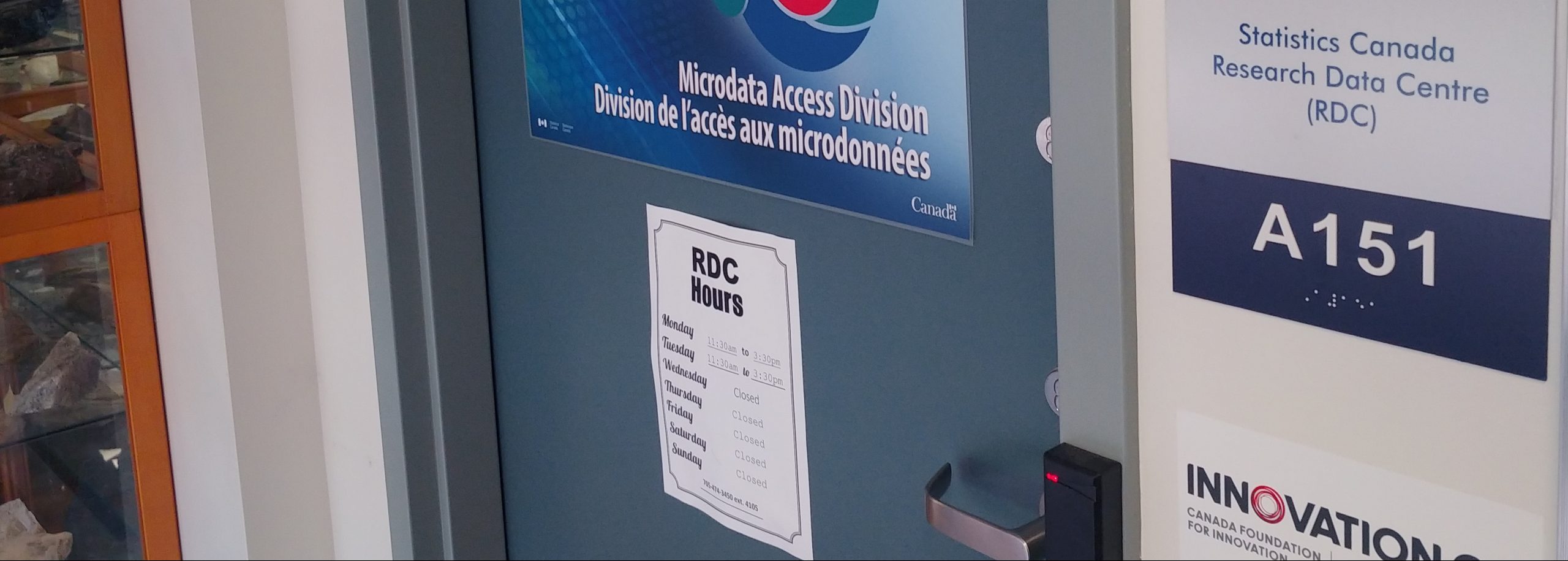 Door of Nipissing's Research Data Centre