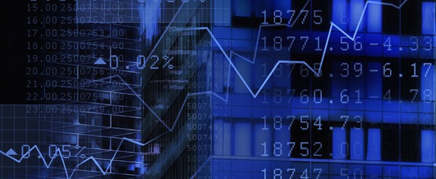 Visualization of data with line graphs, percentage points
