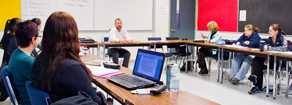 students in seminar discussion