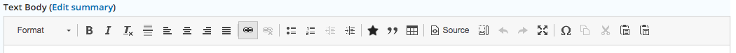 Text paragraph toolbar - insert link