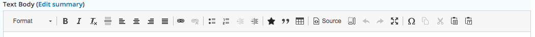 Text paragraph toolbar