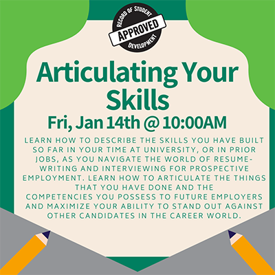 Articulating Your Skills Jan. 14