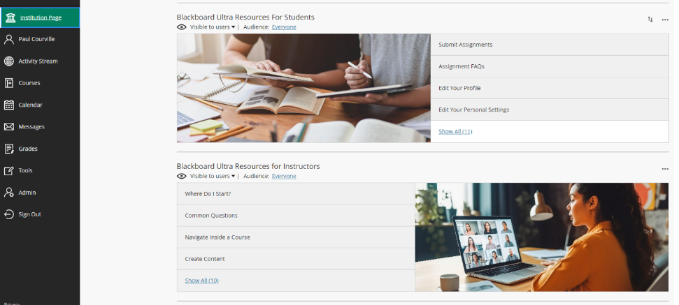 Black Board Ultra Landing Page