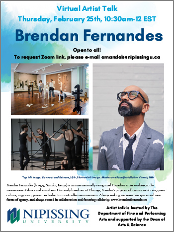 Artist talk Brendan Fernandes poster