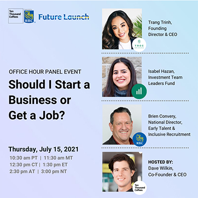 Should I Start a Business or Get a Job? speakers
