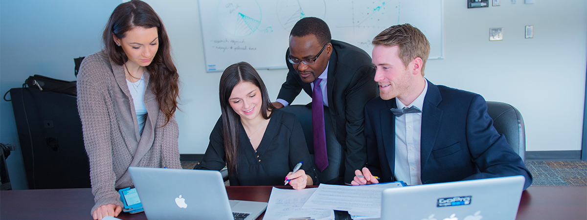 Students and faculty working together