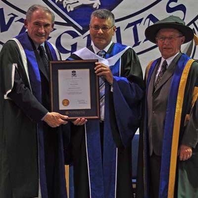 Grand Council Chief John Beaucage with honorary degree 