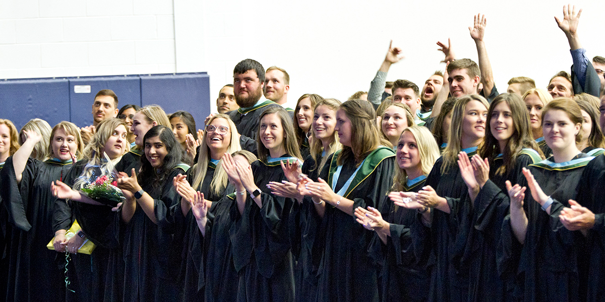 Graduates cheering