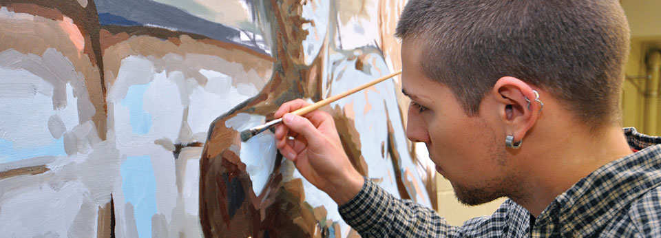 a student painting