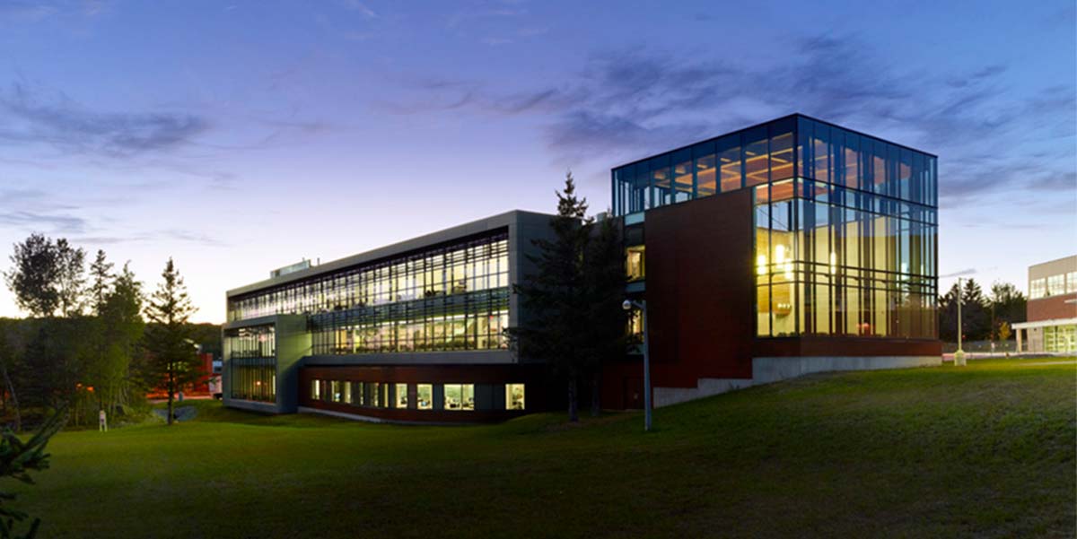 Harris Learning Library at night