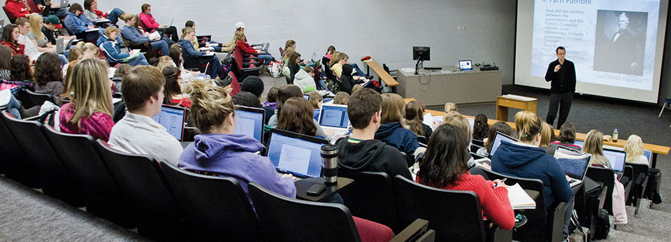 students in a history lecture