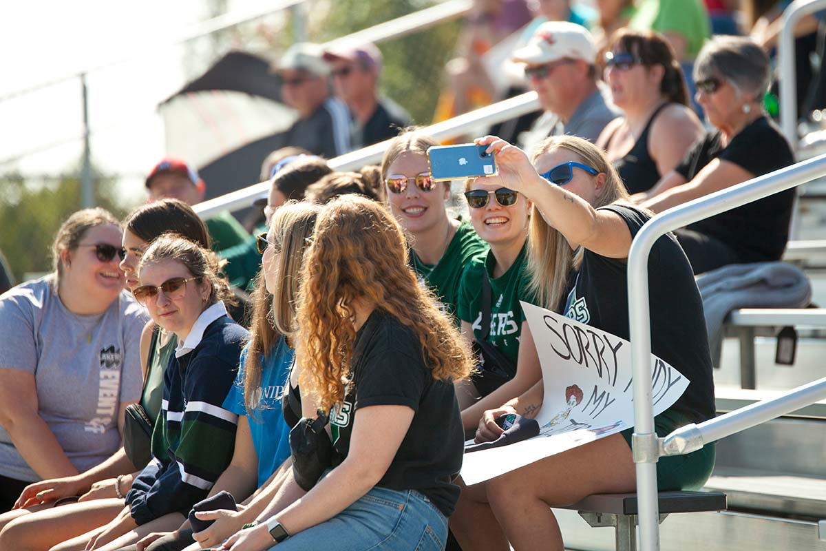 Women's Soccer crowd selfie